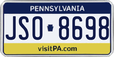 PA license plate JSO8698