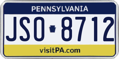 PA license plate JSO8712