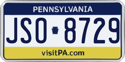 PA license plate JSO8729