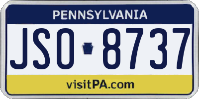 PA license plate JSO8737