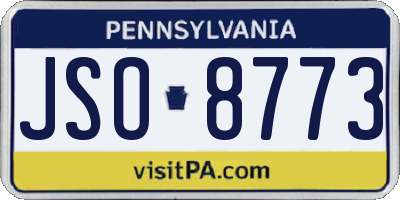 PA license plate JSO8773