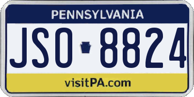 PA license plate JSO8824