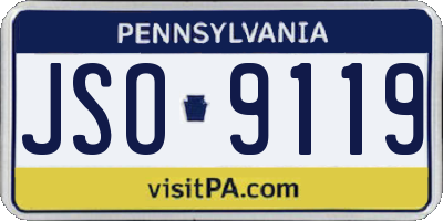 PA license plate JSO9119