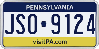 PA license plate JSO9124