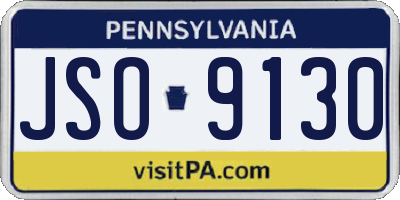 PA license plate JSO9130