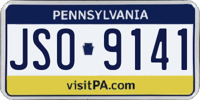 PA license plate JSO9141