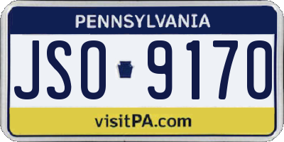 PA license plate JSO9170