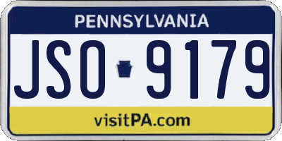 PA license plate JSO9179