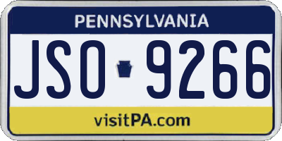 PA license plate JSO9266