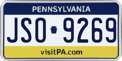 PA license plate JSO9269