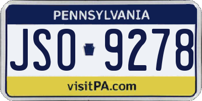 PA license plate JSO9278
