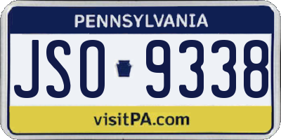 PA license plate JSO9338