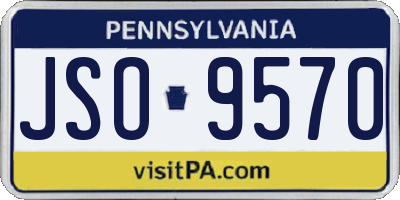 PA license plate JSO9570