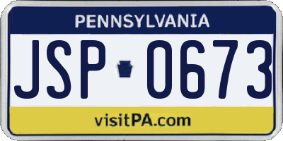 PA license plate JSP0673