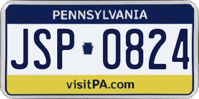 PA license plate JSP0824