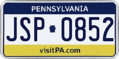 PA license plate JSP0852