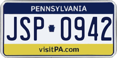 PA license plate JSP0942