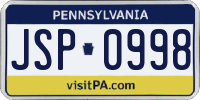 PA license plate JSP0998