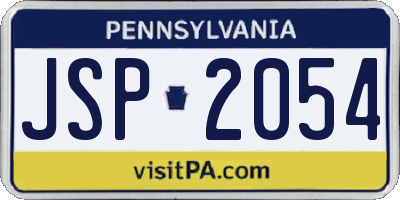 PA license plate JSP2054