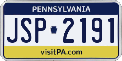 PA license plate JSP2191