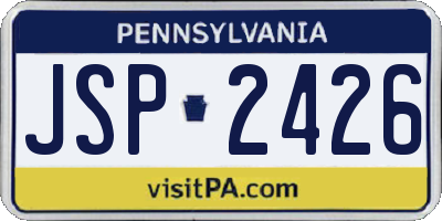PA license plate JSP2426
