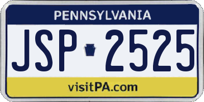 PA license plate JSP2525