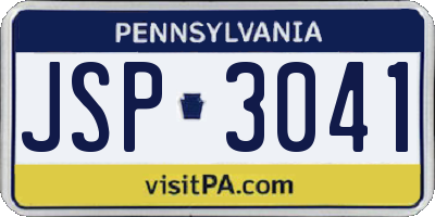PA license plate JSP3041