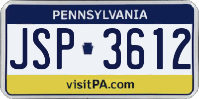 PA license plate JSP3612