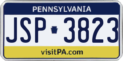 PA license plate JSP3823