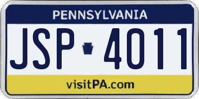 PA license plate JSP4011