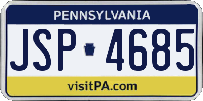 PA license plate JSP4685
