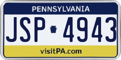 PA license plate JSP4943
