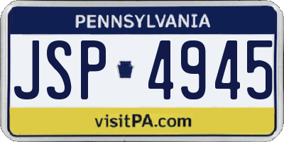 PA license plate JSP4945