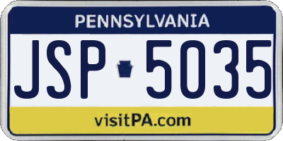PA license plate JSP5035