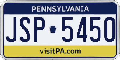 PA license plate JSP5450