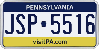 PA license plate JSP5516