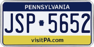PA license plate JSP5652