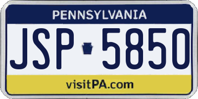 PA license plate JSP5850