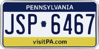 PA license plate JSP6467