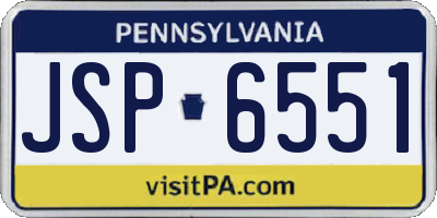 PA license plate JSP6551