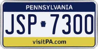 PA license plate JSP7300