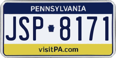 PA license plate JSP8171