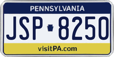 PA license plate JSP8250