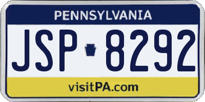 PA license plate JSP8292