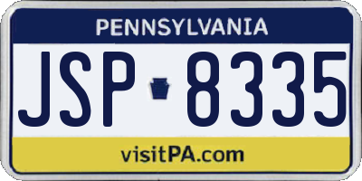 PA license plate JSP8335