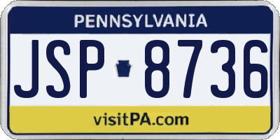 PA license plate JSP8736