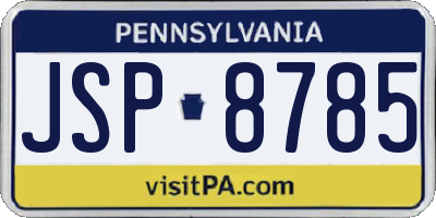 PA license plate JSP8785