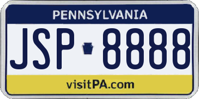 PA license plate JSP8888