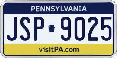 PA license plate JSP9025