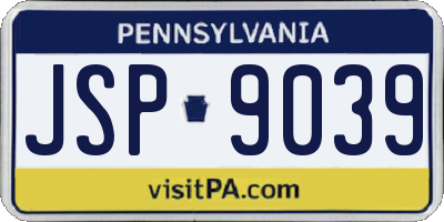 PA license plate JSP9039